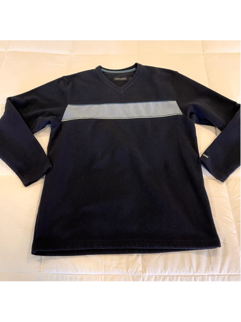 Size Large Britches Men’s V-Neck Sweater Long Sleeve Blue KH